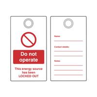 5 Star Double Sided Do Not Operate Lockout Tag with Eyelet FS712585