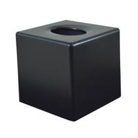 Devon Cube Tissue Box Holder Black (Pack of 6) 4621