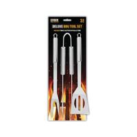 Deluxe BBQ Stainless Steel 3 Piece Tool Set Pack of 12 SUM8198OB