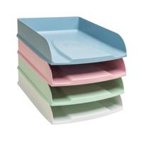 Exacompta Autentik Letter Trays A4+ Assorted (Pack of 4) 111303SETD