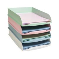 Exacompta Autentik Letter Trays A4+ Assorted (Pack of 4) 111303SETD