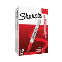 Sharpie Permanent Marker Fine Red (Pack of 12) S0810940