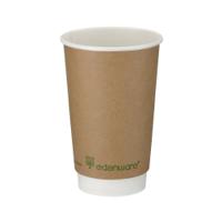 Double Wall Coffee Cup PLA Lined 16oz Kraft (Pack of 500) B04014