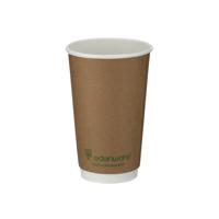 Go-Pak Double Wall Coffee Cup 16oz PLA Lined 20x25 Kraft (Pack of 500) B04014EU