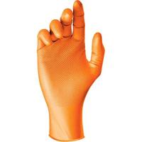 Grippaz Hot Orange Nitrile Chemical-Resistant Gloves 8 (Pack of 50)