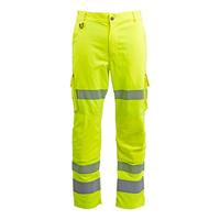 Arco Responsible Yellow Hi-Vis Cargo Trousers with Kneepad Pockets 34T