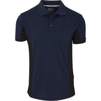 Trojan Contrast Navy/Black Wicking Polo Shirt S