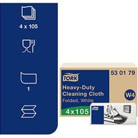 Tork W4 White Folded Heavy-Duty Cleaning Cloths (Pack of 4) 4924120