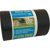 The Green Sack Extra-Strong Black 60L Bin Bag