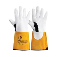 Pred 6 Signature Goat Hide Leather Gauntlet 1 pair White/Orange 10 PRED6
