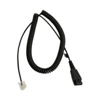 Jabra Quick Disconnect (QD) to Modular RJ Balance Coiled Bottom Cord 2m 8800-01-89