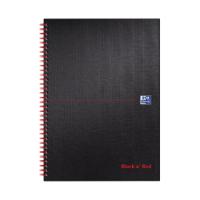 Black n' Red Wirebound Ruled Hardback Notebook 140 Pages A4 (Pack of 5) 100080173