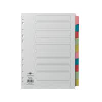 Concord Divider 10-Part A4 Multicoloured Tabs with Contents 72098/PJ20