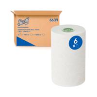 Scott Essential 1-Ply Hand Towels Rolled Slimroll E-Roll White (Pack of 6) 6639