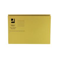 Q-Connect Square Cut Folder Mediumweight 250gsm Foolscap Yellow (Pack of 100) KF01185