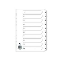 Q-Connect Index 1-10 Board Reinforced White (25 Pack) KF01528Q