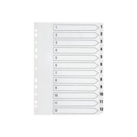 Q-Connect 1-12 Index Multi-Punched Reinforced Board Clear Tab A4 WhiteKF01529