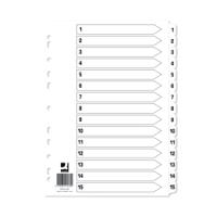 Q-Connect 1-15 Index Multi-Punched Reinforced Board Clear Tab A4 White KF01530