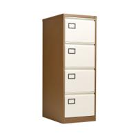 Jemini 4 Drawer Filing Cabinet Lockable 470x622x1321mm Coffee/Cream KF03002