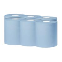 2Work Centrefeed Roll 1-Ply 300m Blue (Pack of 6) KF03803