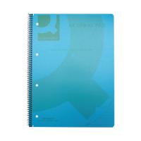 Q-Connect Spiral Bound Polypropylene Notebook 160 Pages A4 Blue (5 Pack) KF10037