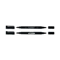 Q-Connect Dual Tip Marker Pen Black (Pack of 10) 96082000