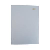 Desk Diary 2 Page Per Day A4 Silver Grey 2027 FS669206
