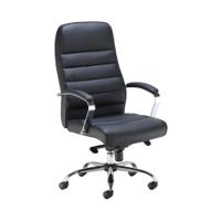 Jemini Ares High Back Executive Chair 690x690x1145-1200mm Leather Look Black KF71521