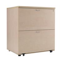 Jemini 2 Drawer Desk Side Filing Cabinet 800x600x730mm Maple KF72418