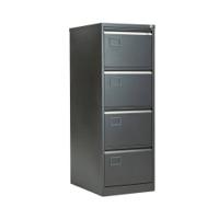 Jemini 4 Drawer Filing Cabinet Lockable 470x622x1321mm Black KF72587