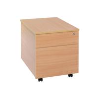 Serrion 2 Drawer Mobile Pedestal 400x500x500mm Bavarian Beech KF73516