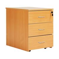 Serrion 3 Drawer Mobile Pedestal 434x580x525mm Bavarian Beech KF73518