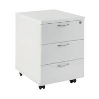 First Mobile 3 Drawer Under Desk Pedestal 404x500x595mm White KF74768