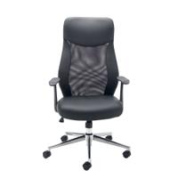 First High Back Operators Chair Mesh Back Black KF74830