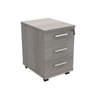 Astin 3 Drawer Mobile Under Desk Pedestal 400x500x590mm Alaskan Grey Oak KF77729