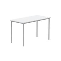 Astin Rectangular Multipurpose Table 1200x600x730mm Arctic White/Silver KF77740