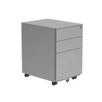 Astin 3 Drawer Mobile Under Desk Steel Pedestal 480x580x610mm Silver KF77748