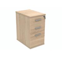 Polaris 3 Drawer Desk High Pedestal 404x600x730mm Canadian Oak KF77875