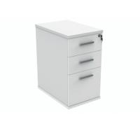 Polaris 3 Drawer Desk High Pedestal 404x600x730mm Arctic White KF77876