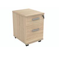 Polaris 2 Drawer Mobile Under Desk Pedestal 404x500x595mm Canadian Oak KF77884