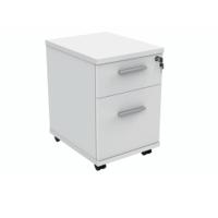 Polaris 2 Drawer Mobile Under Desk Pedestal 404x500x595mm Arctic White KF77886