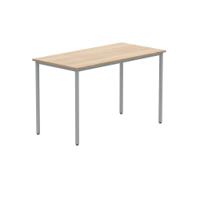 Polaris Rectangular Multipurpose Table 1200x600x730mm Canadian Oak/Silver KF77894