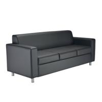 Jemini Iceberg 3 Seater Sofa 1930x750x800mm Polyurethane Black KF78026