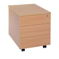 Serrion 3 Drawer Mobile Pedestal 400x450x550mm Beech KF78098