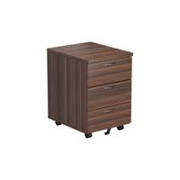 Jemini 3 Drawer Mobile Pedestal 400x500x595mm Walnut KF78944