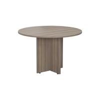 Jemini Round Meeting Table 1100x1100x730mm Grey Oak KF78959