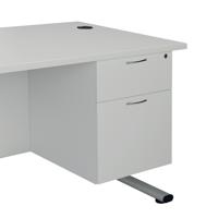 Jemini 2 Drawer Fixed Pedestal 404x500x495mm White KF79865