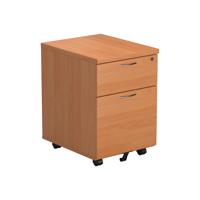 First 2 Drawer Mobile Pedestal 404x500x595mm Beech KF79989