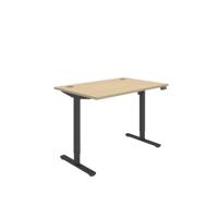 Astin Economy Single Motor Sit/Stand Desk 1200x800x705-1220mm Canadian Oak/Black KF800003