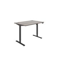 Astin Economy Single Motor Sit/Stand Desk 1200x800x705-1220mm Alaskan Grey Oak/Black KF800005